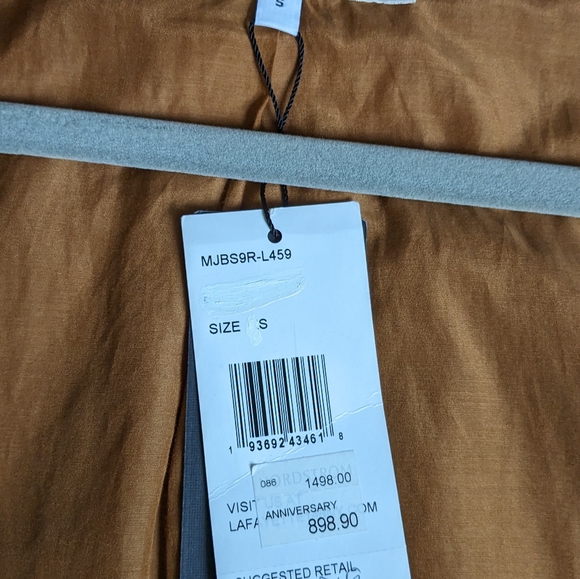 Lafayette 148 New York Leather jacket. Size: Small. Color: Caramel - Picture 8 of 9